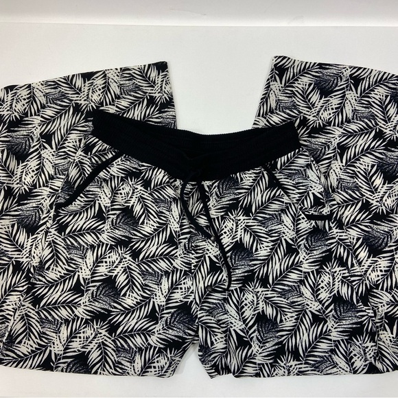 Max Studio Black White Elastic Waist Wide Leg Palazzo Pants, M - Picture 5 of 7